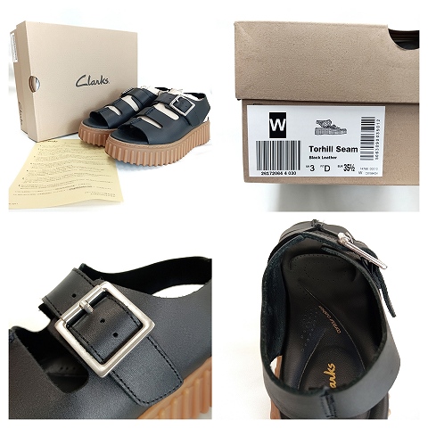 【中古】クラークス clarks トーヒルシーム Torhill Seam 35 1/2 UK3 厚底ヒール サンダル 黒 ブラック レディース 中古】クラークス clarks トーヒルシーム Torhill Seam 35 1/2 UK3