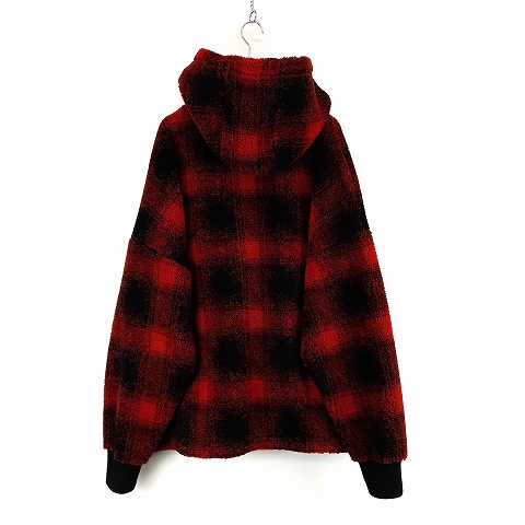 【中古】ディースクエアード DSQUARED2 CHECK PATCH ZIP HOODIE パーカー XXL 赤 レッド ★AA☆ メンズ 中古】ディースクエアード DSQUARED2 CHECK PATCH ZIP HOODIE パーカー