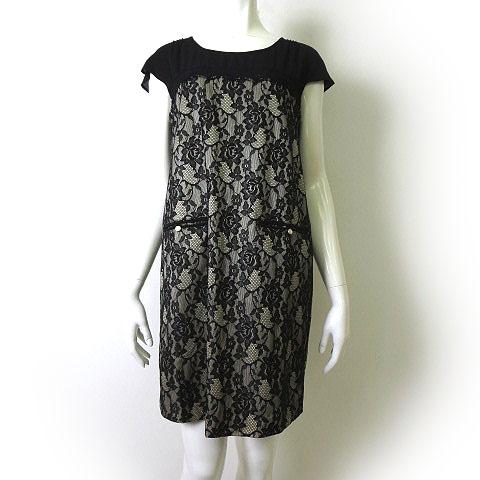 中古 イェッカヴェッカ Yecca Vecca ワンピース レース 花柄 刺繍 切り替え フレンチ 半袖 M 黒 ブラック ベージュの通販はau Pay マーケット ブランド古着のベクトル