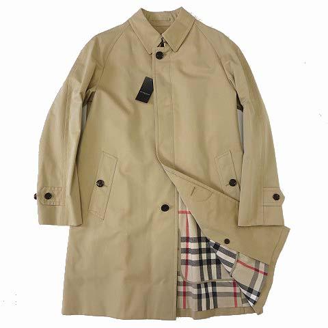 【中古】未使用品 バーバリー BURBERRY ステンカラーコート 裏ノバチェック ウールライナー L ベージュ 正規品 美品|au PAY マーケット