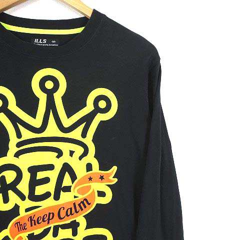 中古】イルズ ILLS Tシャツ ロンT ロゴ プリント ネオンカラー