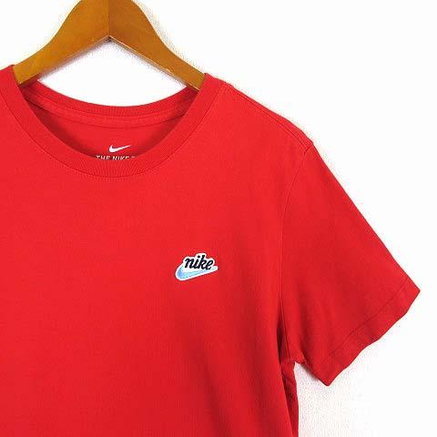 中古】ナイキ NIKE Tシャツ ロゴ ワッペン 刺繍 クルーネック 半袖 S