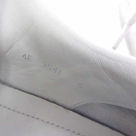 【中古】プラダ PRADA スニーカー 本革 レザー シューズ 6 白 ホワイト 赤 レッド 26.0cm くつ 靴 近年モデル