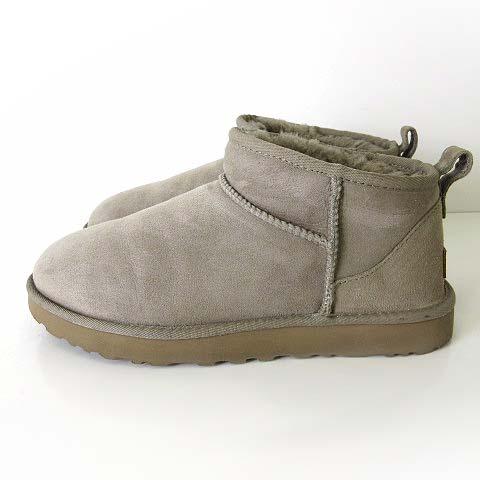 【中古】アグ UGG ムートンブーツ クラシック ウルトラ ミニ Classic Ultra Mini US 9 グレージュ 26.0cm くつ 靴