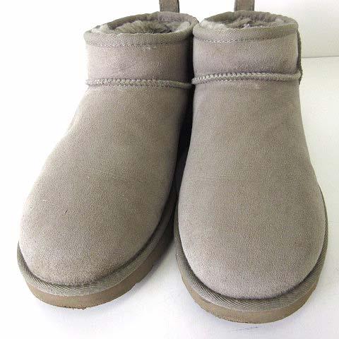 【中古】アグ UGG ムートンブーツ クラシック ウルトラ ミニ Classic Ultra Mini US 9 グレージュ 26.0cm くつ 靴