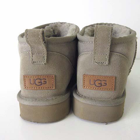 【中古】アグ UGG ムートンブーツ クラシック ウルトラ ミニ Classic Ultra Mini US 9 グレージュ 26.0cm くつ 靴