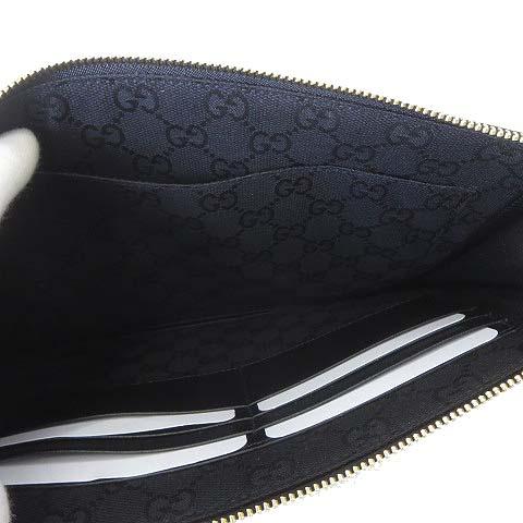 【中古】未使用品 グッチ GUCCI バッグ ホースビット レザー クラッチバッグ 700524 黒 ブラック 本革 かばん 鞄 美品_4