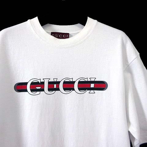 【中古】グッチ GUCCI 25SS 現行 プリント コットンジャージー Tシャツ カットソー 半袖 XXS 白 ホワイト 国内正規品_1