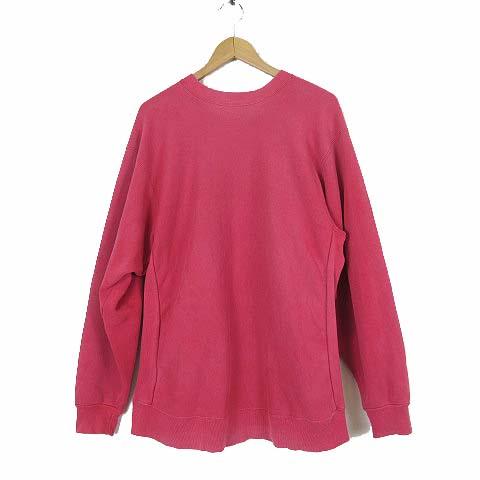 【中古】カーハート 希少 80’S ヴィンテージ スウエット トレーナー フェード ロゴ 刺繍 サイドリブ XL 赤 レッド_2