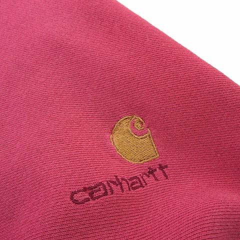 【中古】カーハート 希少 80’S ヴィンテージ スウエット トレーナー フェード ロゴ 刺繍 サイドリブ XL 赤 レッド_3