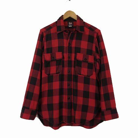【中古】ウールリッチ WOOLRICH 現行 完売 シャツ ネルシャツ オーセンティック 長袖 バッファローチェック S 赤 黒