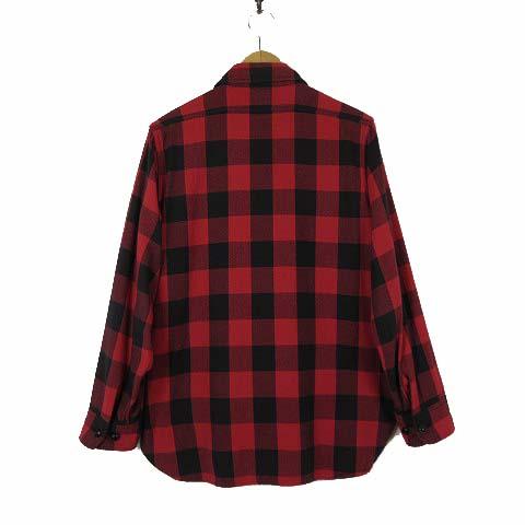 【中古】ウールリッチ WOOLRICH 現行 完売 シャツ ネルシャツ オーセンティック 長袖 バッファローチェック S 赤 黒_2