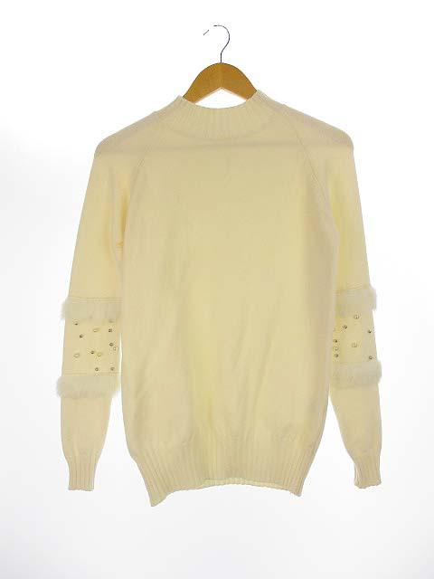 中古 ファッションメッセージ ラビットファー パール 装飾 ハイネック ニット セーター プルオーバー 長袖 白 の通販はau Pay マーケット ブランド古着のベクトル