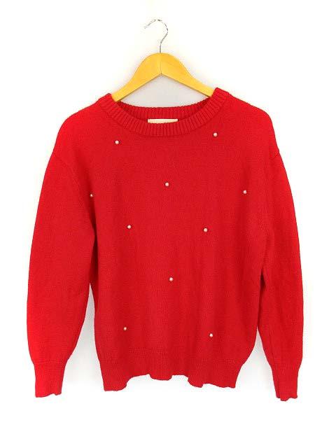 中古 ピンクアドベ Pink Adobe ランダム パール付き ニット セーター プルオーバー 長袖 レッド 赤 L レディースの通販はau Pay マーケット ブランド古着のベクトル
