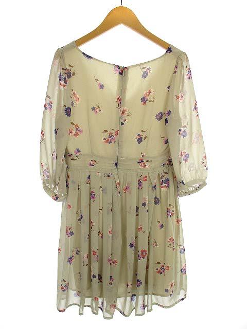 中古 マーキュリーデュオ Mercuryduo ワンピース シフォン 花柄 フラワー Vネック フレア 七分袖 ひざ丈 Fの通販はau Pay マーケット ブランド古着のベクトル