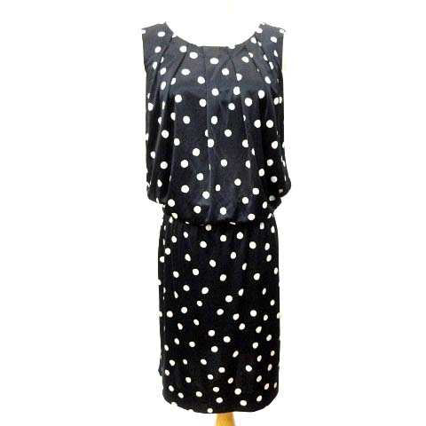 中古 アイシービー Icb ワンピース ひざ丈 ドット柄 ノースリーブ ウエストゴム S 濃紺 ダークネイビー Bの通販はau Pay マーケット ブランド古着のベクトル