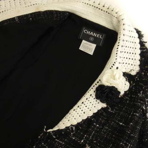 素材コットンツイードシャネル CHANEL カメリア ブローチ ツイード