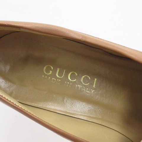 中古】グッチ GUCCI ローファー ホースシューロゴ ゴールド金具 レザー