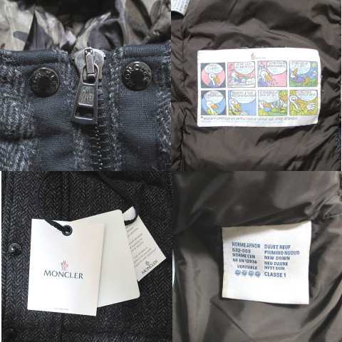 【中古】モンクレール MONCLER 美品 ダウンジャケット GUYENNE ギエンヌ ヘリンボーン カモフラ 1 S グレー ブラック ｜au  PAY マーケット