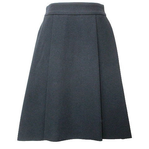 【中古】アドーア ADORE 美品 フレア スカート ひざ丈 厚手 ウール 36 S相当 黒 ブラック IBO53 X レディースの通販は