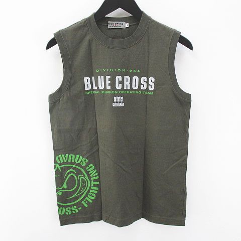 中古 ブルークロス Blue Cross ノースリーブ カットソー タンクトップ M 緑系 グリーン ロゴ 文字 プリント 綿の通販はau Pay マーケット ブランド古着のベクトル