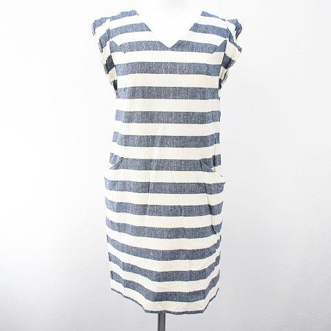 中古 マーキュリーデュオ Mercuryduo ボーダー柄 膝丈ワンピース フレンチスリーブ F オフホワイト 白系 Vネックの通販はau Pay マーケット ブランド古着のベクトル