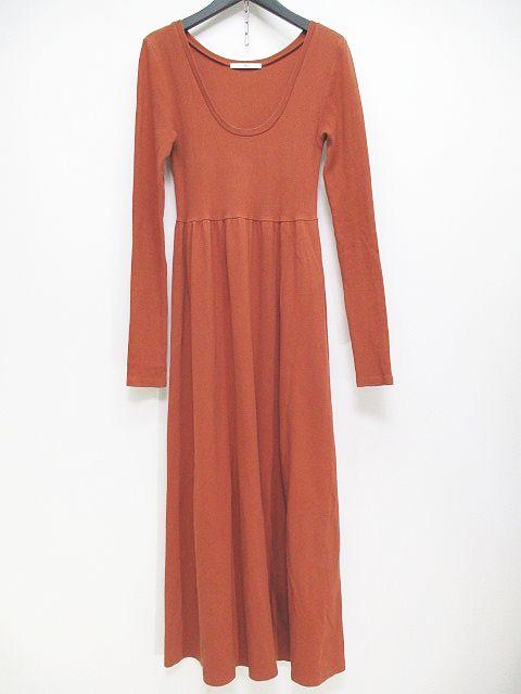 中古 スライ Sly ロング丈 長袖 ワンピース リブ 丸首 1 茶系 ブラウン 無地 レディースの通販はau Pay マーケット ブランド古着のベクトル
