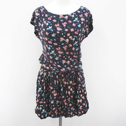 中古 シンシアローリー Cynthia Rowley 半袖 膝上 ミニ フレアワンピース 2 紺系 ネイビー 日本製 裏地 総柄 の通販はau Pay マーケット ブランド古着のベクトル
