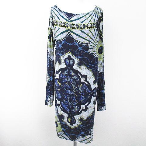中古 エミリオプッチ Emilio Pucci ロングワンピース 36 ネイビー 紺系 総柄 プルオーバー ミモレ丈 イタリア製 の通販はau Pay マーケット ブランド古着のベクトル