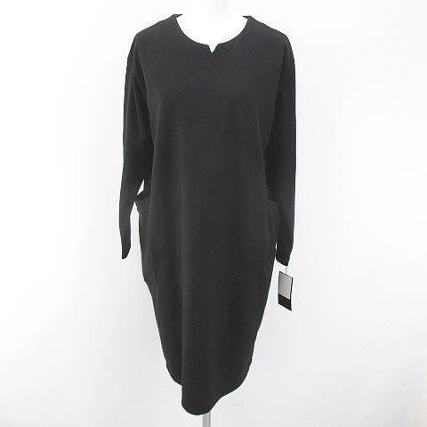 中古 未使用品 ライマージュ La Image 長袖 膝丈 ワンピース F 黒 ブラック ストレッチ ポケット 裏地 無地 タグ付の通販はau Pay マーケット ブランド古着のベクトル