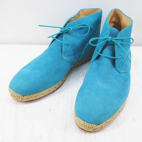 中古 クリスチャンルブタン Christian Louboutin チャッカブーツ エスパドリーユ ターコイズブルー 43 スエード スペイン製 メンズの通販はau Pay マーケット ブランド古着のベクトル
