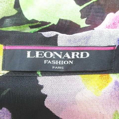 【中古】レオナール LEONARD 長袖 ロング丈 シングルジャケット 11R マルチカラー系 花柄 フラワー プリント 総柄｜au PAY マーケット