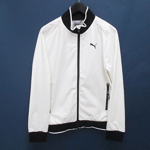 中古】プーマ PUMA ジャケット 薄手 M 白系 ホワイト ロゴ 文字