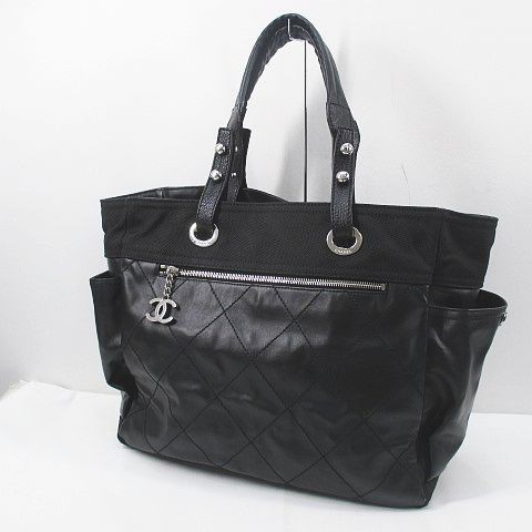 中古】シャネル CHANEL パリビアリッツ トートバッグ キルティング ...