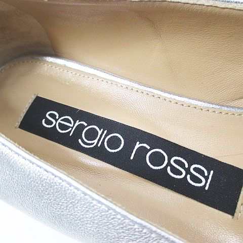 中古】セルジオロッシ Sergio rossi ローファー プレート シルバー金具