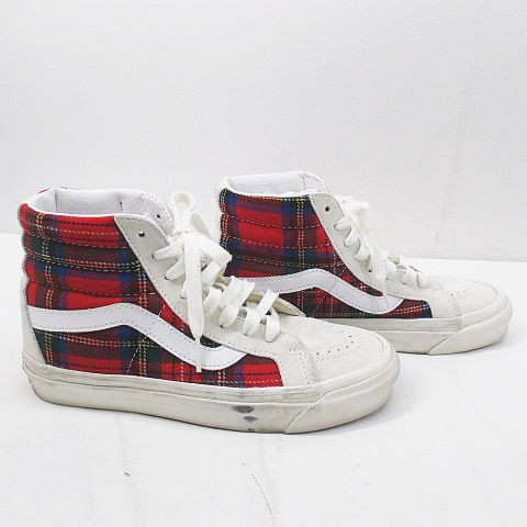 中古】バンズ VANS ハイカット スニーカー タータンチェック 23.0cm