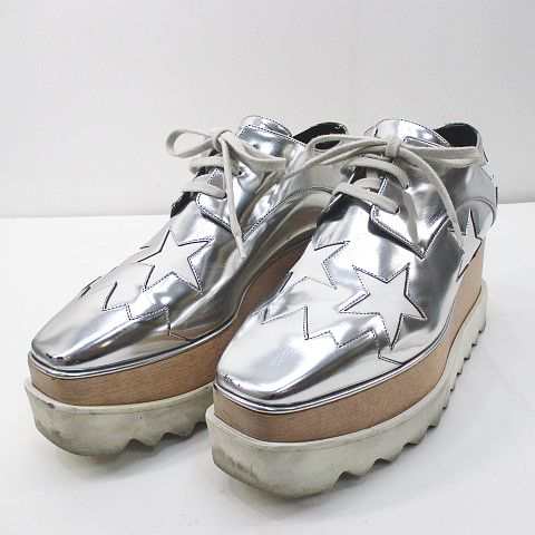 【中古】ステラマッカートニー STELLA McCARTNEY エリス プラットフォームシューズ 36.5 シルバー イタリア製 ｜au PAY  マーケット