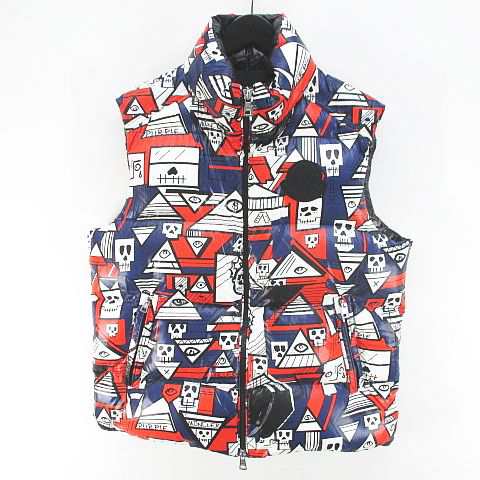 【中古】モンクレール F20921A51600 53A1D GENIUS EMBREE GILET ジーニアス エンブリー ダウンベスト ジャケット 2 赤