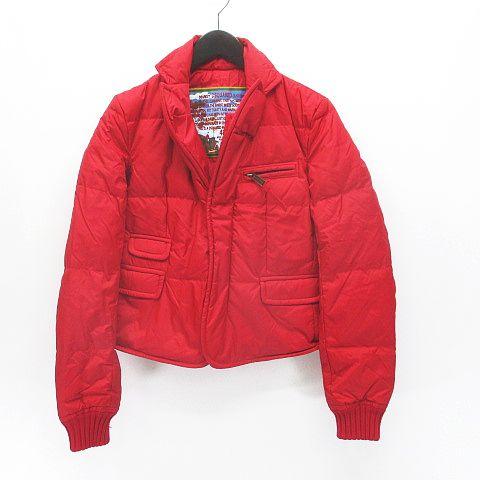 【中古】ディースクエアード DSQUARED2 ダウン ジャケット 赤系 レッド ジップアップ スナップボタン ポケット の通販は