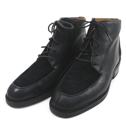 【中古】バリー BALLY ショートブーツ コンビ レースアップシューズ  5M ブラック 黒系 レザー スエード  イタリア製の通販は 5,644円