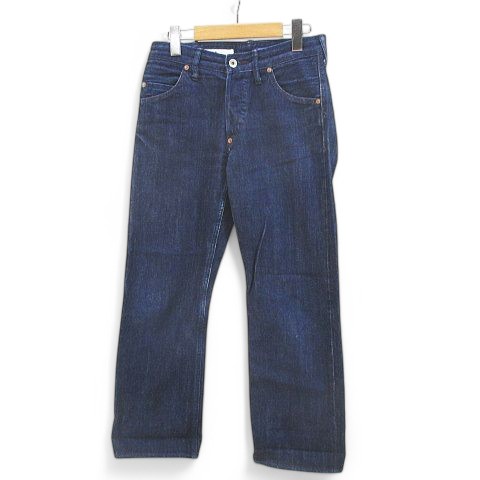 【中古】マーガレットハウエル MHL. ロング丈 デニムパンツ ジーンズ 26 インディゴ系 濃紺 ボタンフライ ポケットの通販は 7,719円