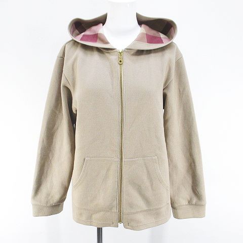 【中古】ブルーレーベルクレストブリッジ BLUE LABEL CRESTBRIDGE 長袖 パーカー ジャケット 38 ベージュ ポケット 綿の通販は