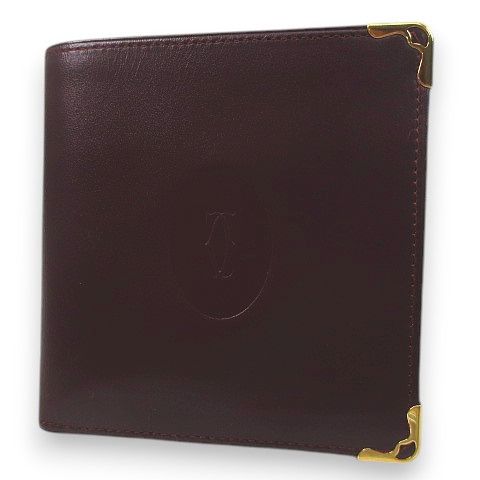 カルティエ ブラックレザー 二つ折り財布 カルティエ Cartier 折り財布