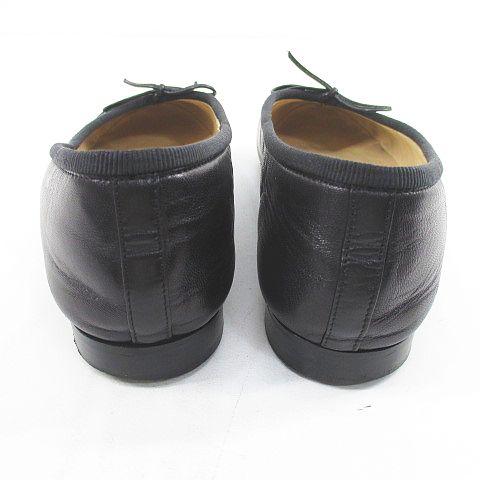 本物良品■シャネル■ココマークリボン パンプス/ブラックレザー/イタリア製/35 本物良品□シャネル□ココマークリボン パンプス/ブラックレザー