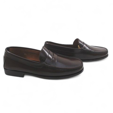 【中古】トッズ TOD'S XXMCO 1PL026 ペニー ローファー 革靴 6.5 ブラウン 茶系 レザー メンズ