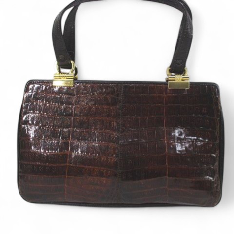 BELTRAMI クロコダイル レザー ハンドバッグ ショルダー ワニ革 リアルクロコ ベルトラミ BELTRAMI クロコダイル レザー ハンドバッグ ショルダー ワニ革 リアル