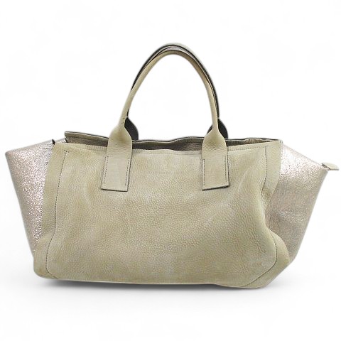 【中古】ブルネロクチネリ BRUNELLO CUCINELLI トートバッグ 舟形 バイカラー マット 光沢 コンビ ベージュ レザー 中古】ブルネロクチネリ BRUNELLO CUCINELLI トートバッグ 舟形 バイ