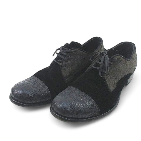 【中古】ドルチェ&ガッバーナ ドルガバ DOLCE&GABBANA ドレスシューズ 8.5 ブラック 黒系 レザー クロコ ベロア