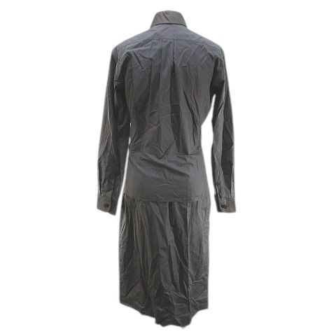 中古】エルメス HERMES マルジェラ期 長袖 ミモレ丈 シャツワンピース