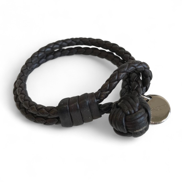 中古】ボッテガヴェネタ BOTTEGA VENETA ダークブラウン レザー